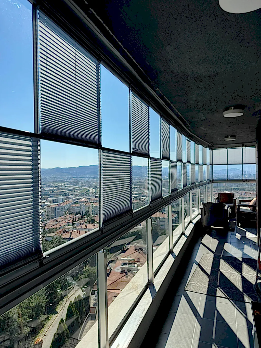 Cam Balkon İçin Güneş Kırıcı Plise Perde