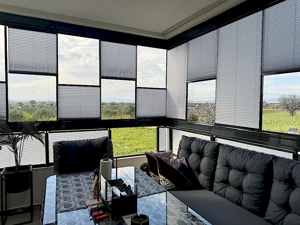 Cam Balkon İçin Güneş Kırıcı Plise Perde