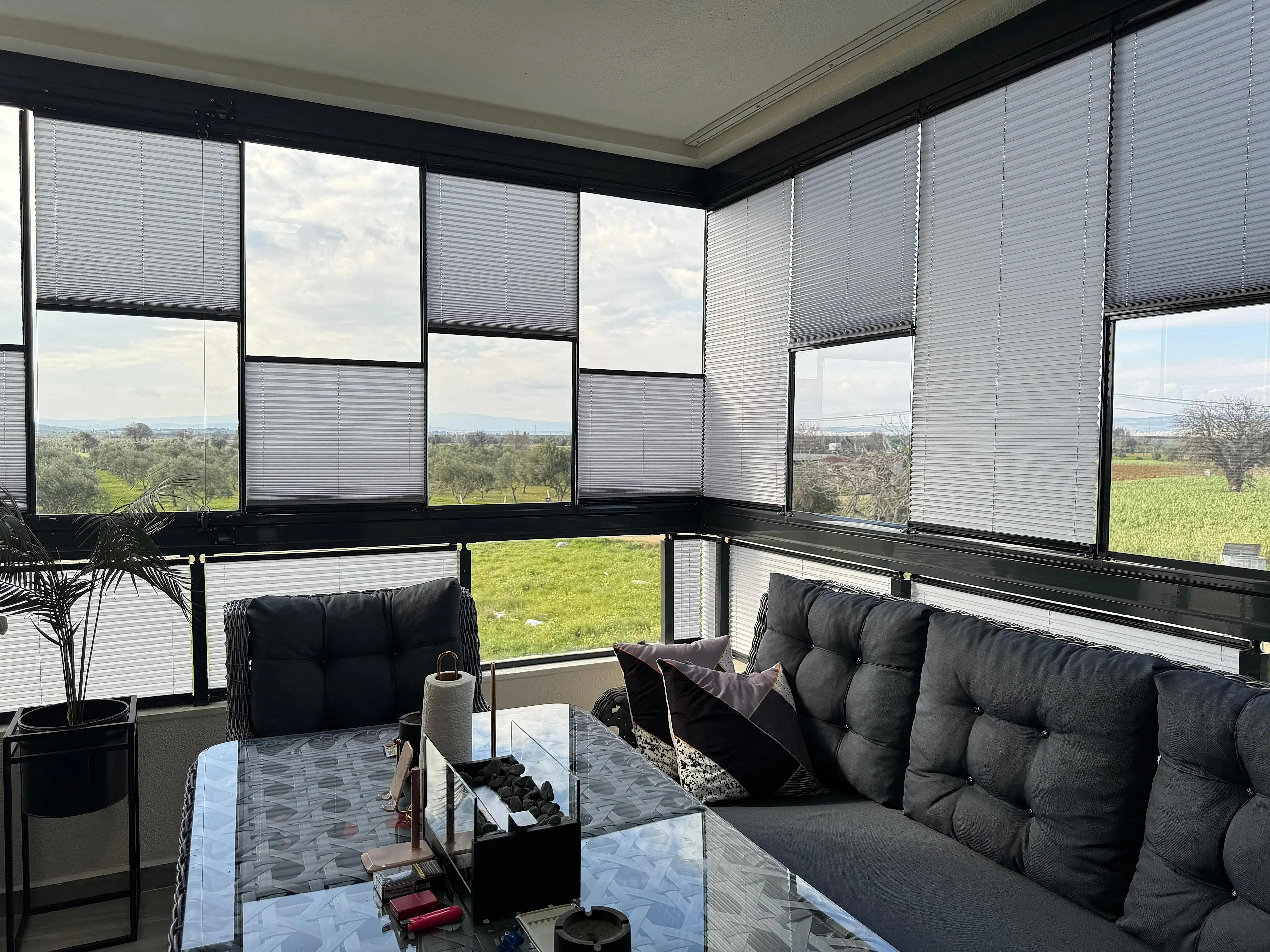 Cam Balkon İçin Güneş Kırıcı Plise Perde